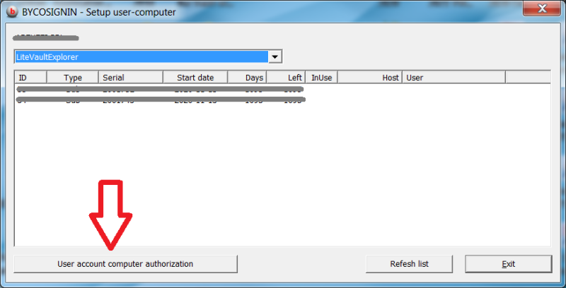 click su "User account computer authorization